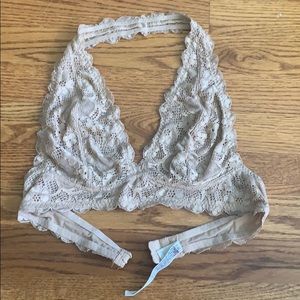 Tan free people halter bralette.